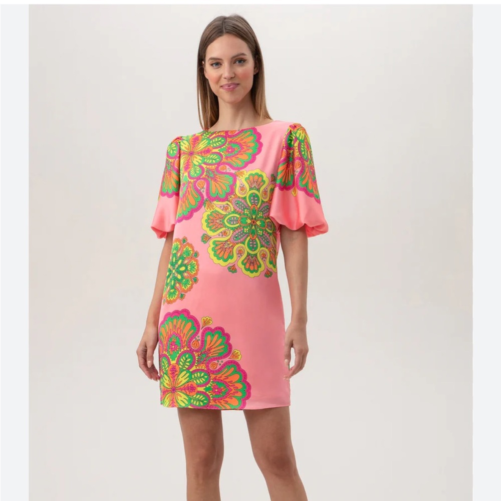 Trina Turk Pink Floral Midi Dress